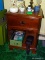 (MBED) NIGHT STAND; ONE OF A PR. OF CHERRY KINCAID 1 DRAWER NIGHT STANDS WITH LOWER SHELF- DOVETAIL