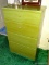 (MBED) PAINTED CHEST; 4 DRAWER WOODEN PAINTED CHEST AND INCLUDES ANY CONTENTS- 21 IN X 13 IN X 33 IN