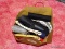 (PINKBR) LOT OF ASSORTED PURSES; LOT TO INCLUDE A GRAY PURSE, A COPPER PURSE, BLACK PURSES AND