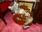(PINKBR) GOOSENECK DOLL CRIB AND DOLLS; LOT TO INCLUDE A WOODEN GOOSE NECK DOLL CRIB ROCKER, A