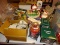 (PINKBR) LOT OF ASSORTED CHRISTMAS DECORATIONS; LOT TO INCLUDE 2 SOLAR DANCING ELVES, 2 LIDDED