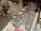 (PINKBR) LOT OF ASSORTED GLASSWARE; LOT TO INCLUDE A WATER PITCHER, 5 DRINKING GLASSES, A CUT GLASS