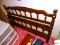 (PINKBR) FULL SIZED BED; WALNUT FULL SIZE BED WITH A TURNED BANNISTER HEAD AND FOOTBOARD. COMES WITH