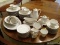 (DR) SET OF SYRACUSE CHINA; LOT OF SWEETHEART PATTERNED, PLATINUM RIM, SCALLOPED RIM SYRACUSE CHINA