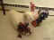 (DR) PAIR OF ANIMAL STATUES; 2 PIECE LOT OF ANIMAL STATUES TO INCLUDE A WHITE PAINTED RESIN DUCK AND