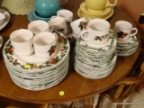 (KIT) CHINA SET; 13 PC. PLACE SETTING OF THE CADES COVE COLLECTION ( TOTAL-51 PCS.)- DINNER PLATES,