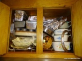 (KIT) CABINET LOT; CABINET LOT OF BAKING PANS AND CORELLE BAKING DISHES