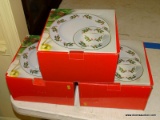 (KIT) CHINA SET; 12 PC. PLACE SETTING OF CHRISTMAS CHINA STILL IN ORIGINAL BOXES- 3 BOXES 12 PCS. IN