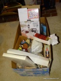 (DEN) BOX LOT OF ASSORTED ITEMS; BOX LOT TO INCLUDE A YODA FIGURINE, A SUPERMAN FIGURINE, A STEELERS
