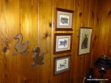 (DEN) LOT OF DUCK PRINTS AND WALL ART; 8 PIECE LOT OF DUCK WALL ART TO INCLUDE 2 WOODEN DUCK