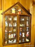 (DEN) KNICK KNACK SHELF SHADOW BOX AND CONTENTS; LOT TO INCLUDE A SHADOW BOX WITH 2 CABINET DOORS