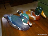 (DEN) PAIR OF DUCK DECOYS; 2 PIECE LOT TO INCLUDE A DECORATIVE CRAFTS HANDCRAFTED DECOY (2468) AND A