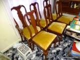 (RT BDRM) 6 QUEEN ANNE CHAIRS; 6 PENNSYLVANIA HOUSE CHERRY QUEEN ANNE DINING CHAIRS- 1 ARM AND 5