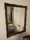 (RT BDRM) MIRROR; PINE FRAME MIRROR- 21 IN X 26 IN