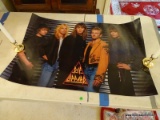 (BLUEBR) LOT OF POSTERS; 4 PIECE LOT TO INCLUDE A DEF LEPPARD BAND POSTER, A 1969 FIREBIRD 400