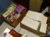 (BLUEBR) BOX LOT OF ASSORTED ORNAMENTS; 2 BOXES FULL OF CHRISTMAS ORNAMENTS INCLUDING AN AVON 1995