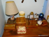 (BLUEBR) LOT OF ASSORTED ITEMS; 9 PIECE LOT TO INCLUDE A RADFORD UNIVERSITY COFFEE MUG, A WOODEN