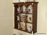 (DR) WALL HANGING TIERED DISPLAY SHELF; 3-TIERED, WOODEN DISPLAY SHELF WITH 4 TURNED BANNISTERS