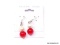 .925 RED JADE AND FRESHWATER PEARL EARRINGS; BEAUTIFUL NEW 1 2/4