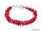 HANDMADE CORAL DISK BRACELET; 6-8