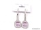 PINK KUNZITE AND CZ EARRINGS; .925 1 1/8