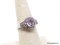 .925 LADIES RING; NEW .925 AAA TOP QUALITY GORGEOUS LIGHT PINK KUNZITE RING WITH UNHEATED DIAMOND