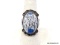 .925 K-2 AZURITE RING; RARE NEW NATURAL K2 AZURITE CABOCHON WIDE BAND RING. RETAIL PRICE $69.00.