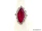 .925 RED RUBY RING; BEAUTIFUL NEW LARGE, FACETED NATURAL MARQUISE CUT RED RUBY. SIZE 7.