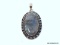 .925 FIRE LABRADORITE PENDANT; ALLURING NEW 2