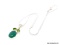 .925 GREEN ONYX NECKLACE; NEW 1 1/2