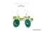 .925 GREEN ONYX EARRINGS; 1 3/8