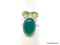 .925 GREEN ONYX RING; PRETTY NEW GREEN ONYX CABOCHON RING. SIZE 6 3/4. RETAIL PRICE $39.00.