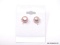 .925 FRESHWATER PEARL EARRINGS; NEW 8-9MM NATURAL PINK FRESHWATER PEARL STUD EARRINGS. RETAIL PRICE