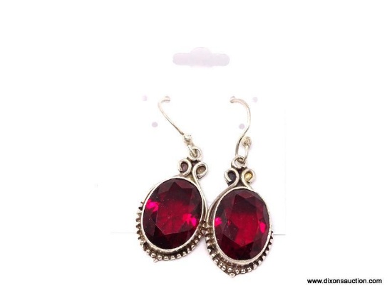 .925 GARNET EARRINGS; GORGEOUS NEW FACETED GARNET EARRINGS. RETAIL PRICE $49.00.