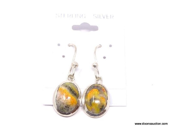 .925 BUMBLE BEE EARRINGS; AAA GRADE, NEW OVAL SHAPED BUMBLE BEE GEMSTONE EARRINGS. RETAIL PRICE