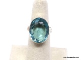 .925 APATITE RING; NEW LARGER FACETED WIDE BAND APATITE RING. SIZE 7 1/5. RETAIL PRICE $59.00.