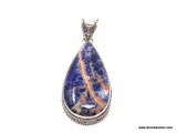 .925 SODALITE PENDANT; NEW 2 1/8