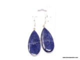 .925 SODALITE EARRINGS; 1 3/4