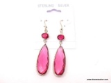 .925 RUBELLITE EARRINGS; GORGEOUS 1 1/2