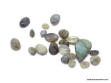 MIXED FIRE LABRADORITE GEMSTONES; 108 CT CT OF FACETED EARTH MINED BLUE FIRE LABRADORITE MIXED