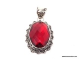 .925 GARNET PENDANT; TOP QUALITY NEW GORGEOUS 2