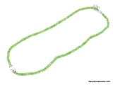 .925 PERIDOT & PEARL NECKLACE; NEW 18