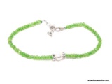 LADIES PEARL AND PERIDOT BRACELET; NEW 7