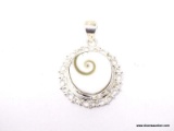 .925 SHIVA SHELL PENDANT; NEW AAA QUALITY 1 3/4