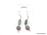 .925 RHONDELL EMERALD EARRINGS; UNIQUE NEW GORGEOUS EARRINGS WITH 2