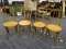 (R2) SET OF RATTAN ICE CREAM CHAIRS; 4 PIECE SET OF BENT WOOD DINING CHAIRS WITH A ROUNDED BACK, A