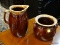 (R3) PAIR OF HULL OVENPROOF STONEWARE; 2 PIECE LOT OF HULL POTTERY ART WITH A BROWN COLOR TO INCLUDE