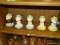 (R3) SET OF PORCELAIN WALL LAMPS; 5 PIECE LOT OF PORCELAIN WALL LAMPS TO INCLUDE A SET OF 3 MATCHING
