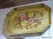(WALL) NASHCO PRODUCTS TOLE TRAY; ONE BIG TAN HAND PAINTED TOLE TRAY THAT HAS DIAMOND AND TRIANGLE