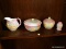 (R2) LOT OF HULL SUNGLOW PINK POTTERY ART; 4 PIECE LOT TO INCLUDE A 24 OZ PITCHER (#52-2483), AN